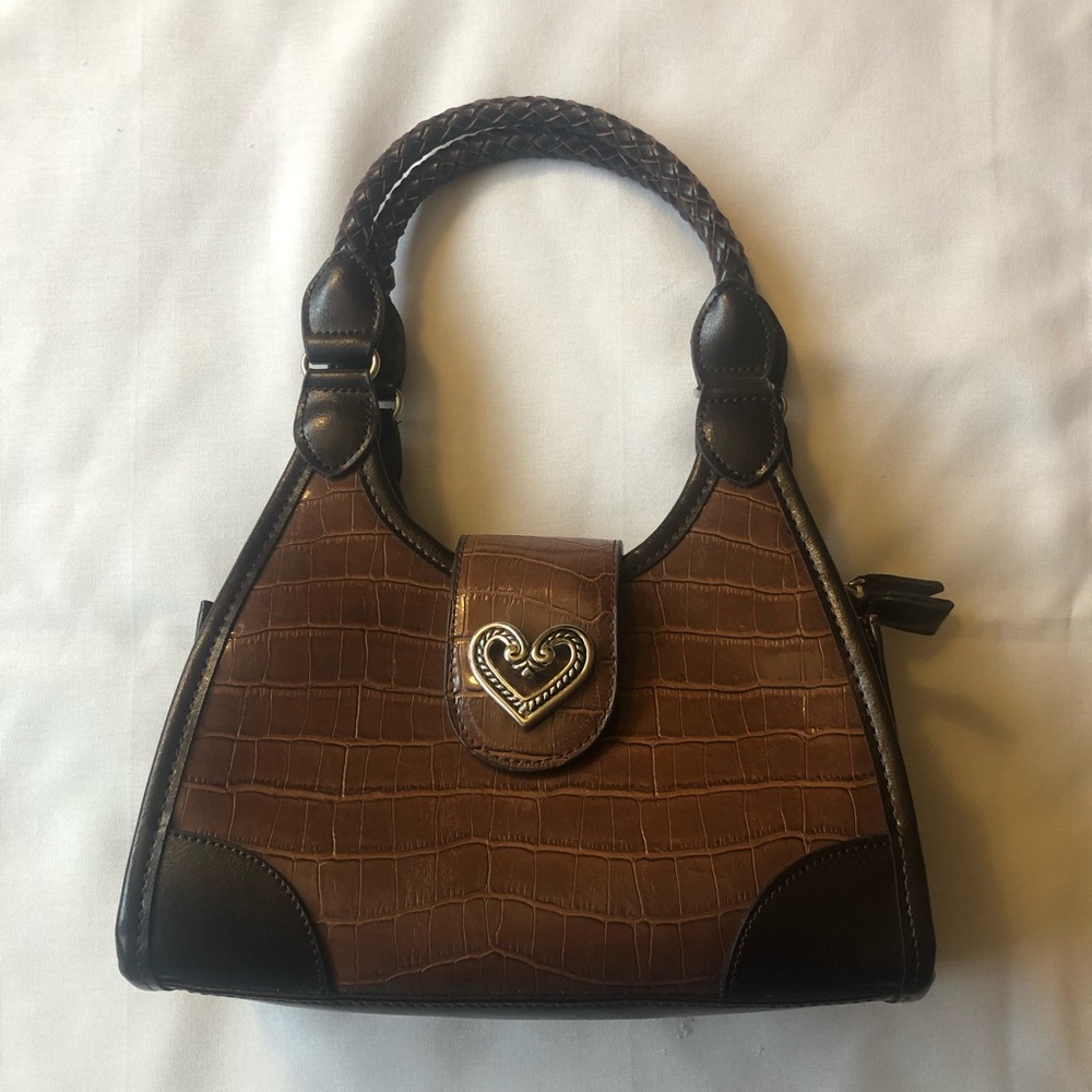Brown Purse with Heart Embellishment